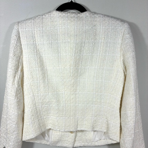 Veronica Beard Nathan Cotton Blend Tweed Jacket Blazer White 4 NWT - Picture 13 of 16